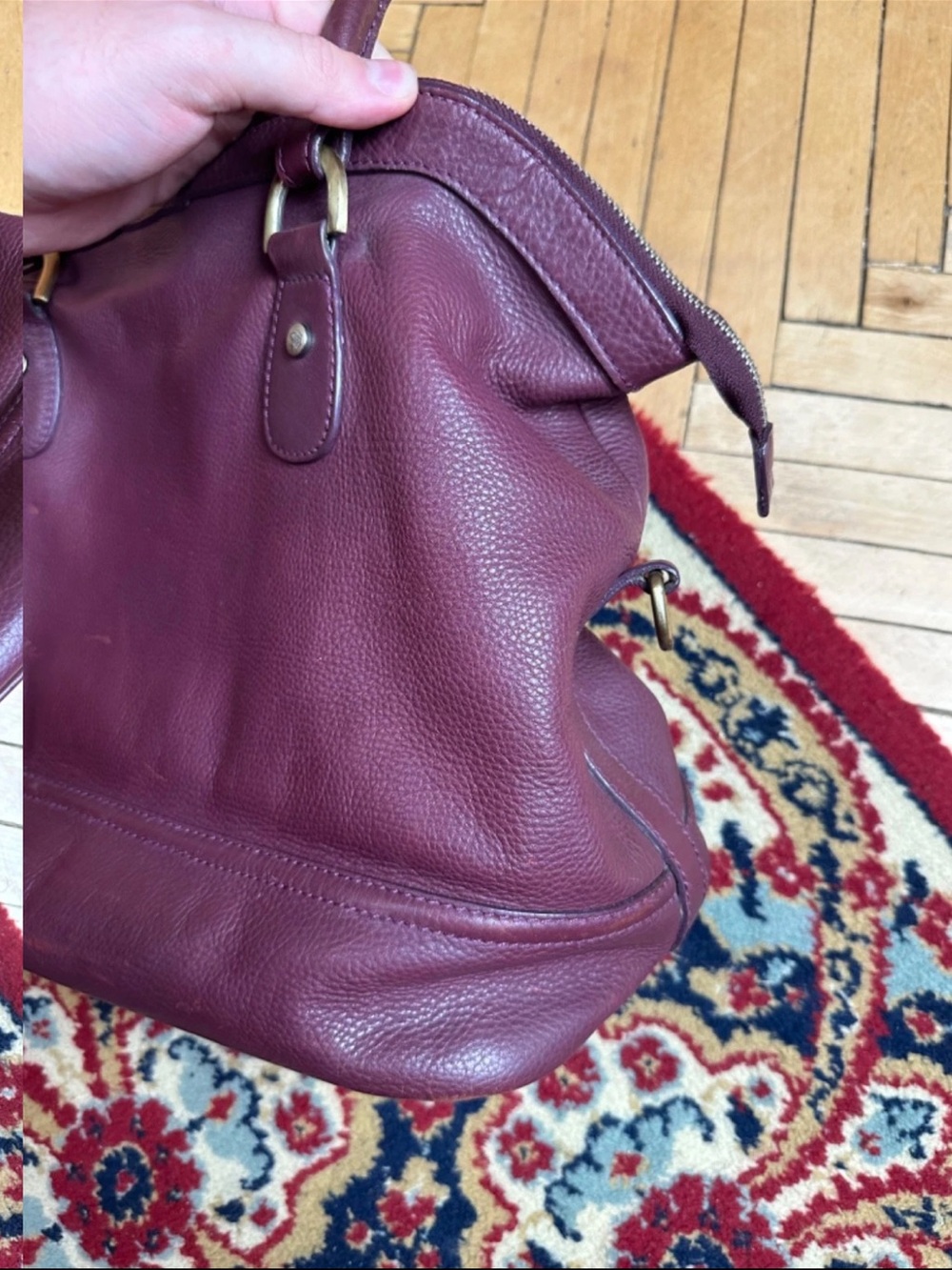 Mulberry Burgundy Leather Satchel with Tassel - Picture 6 of 13